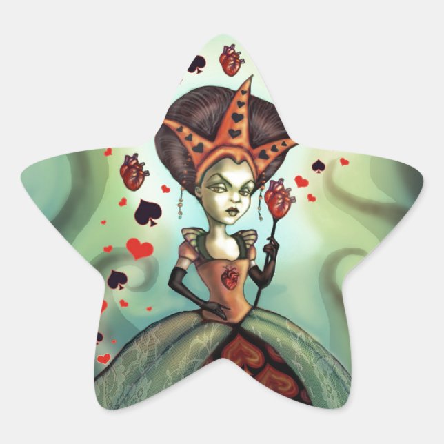 Queen of Hearts Star Sticker (Front)
