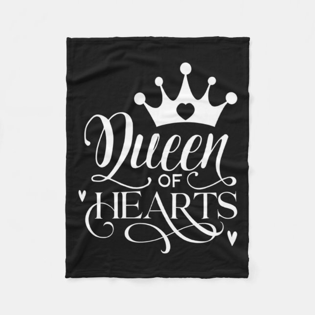 Queen Of Hearts Strong Woman Valentines Day _1  Fleece Blanket (Front)