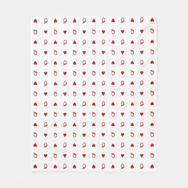 Queen of Hearts Valentine’s Day Modern Card Fleece Blanket (Front)