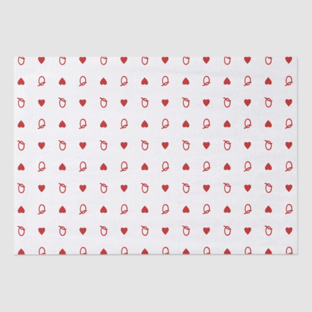 Queen of Hearts Valentine’s Day Modern Card Tissue Paper (Front)