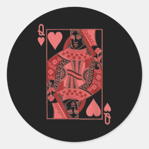 Queen Of Hearts Valentines Day Cool V-day Couple M Classic Round Sticker