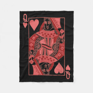Queen Of Hearts Valentines Day Cool V-day Couple M Fleece Blanket