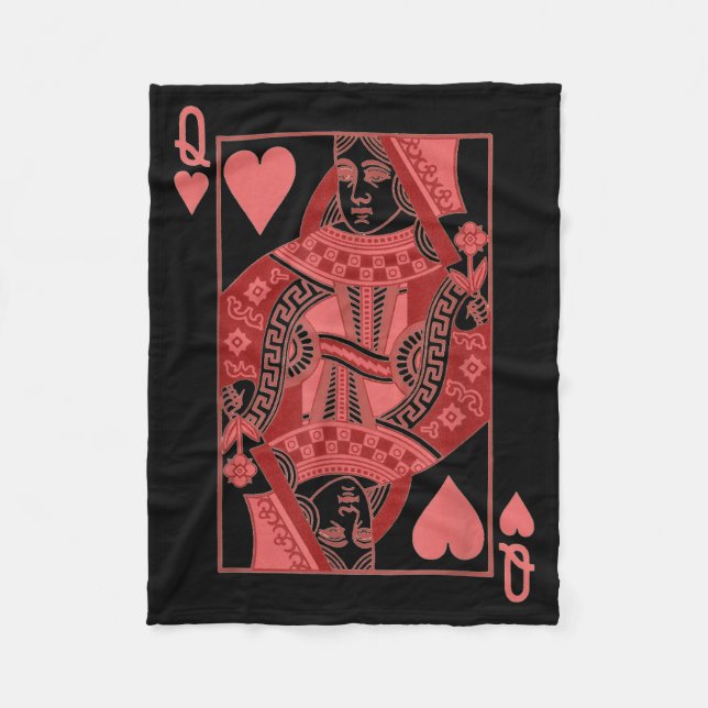 Queen Of Hearts Valentines Day Cool V-day Couple M Fleece Blanket (Front)