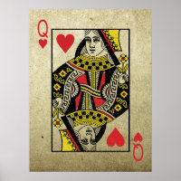 Queen of Hearts Vintage Style Playing Cards