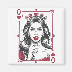 Queen Of Hearts Women Vintage Valentines Day Magnet