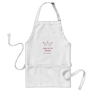 queen of kitchen mauve crown cook chef name standard apron