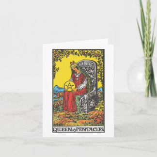 Queen of pentacles blank card