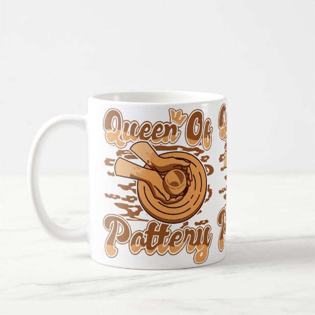 Queen Of Pottery Pottery Pro Wheel Hobby Lover Pot Coffee Mug (Left)