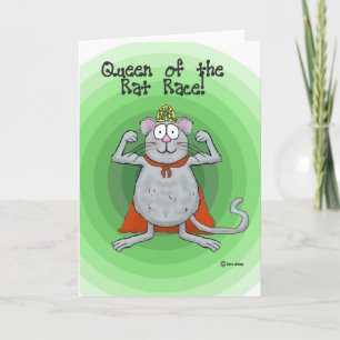 Queen of Rat Race Boss's Day Funny Humour Card