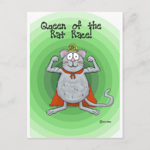 Queen of Rat Race Boss's Day Funny Humour Postcard