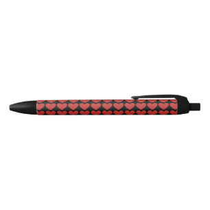 Queen of red hearts on black beautiful  black ink pen
