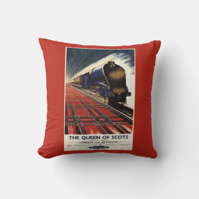 Queen of Scots Pullman Train Throw Pillow (Front)