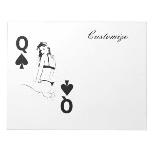 Queen of Spades Bikini Girl Thunder_Cove  Notepad