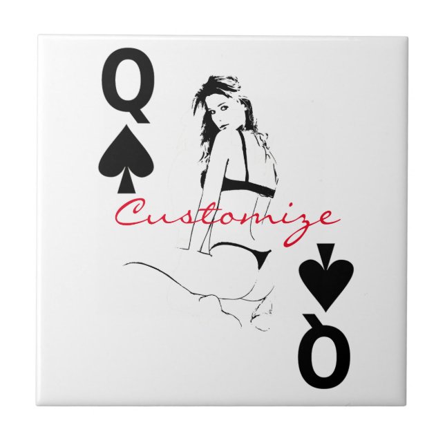 Queen of Spades Bikini Girl Thunder_Cove Tile (Front)