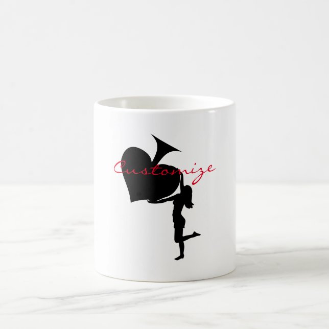 Queen of Spades Holding Black Ace Coffee Mug (Center)