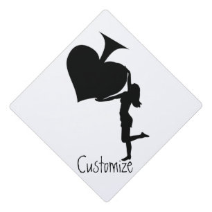 Queen of Spades Holding Black Ace Thunder_Cove Graduation Cap Topper