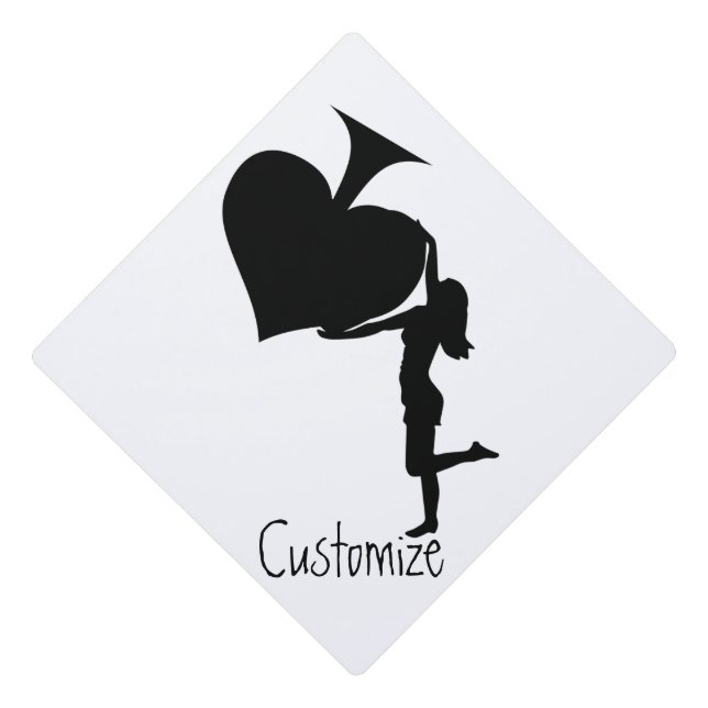 Queen of Spades Holding Black Ace Thunder_Cove Graduation Cap Topper (Front)