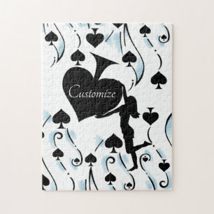 Queen of Spades Holding Black Ace Thunder_Cove Jigsaw Puzzle