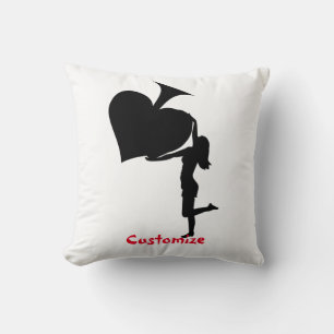 Queen of Spades Holding Black Ace Thunder_Cove  Throw Pillow