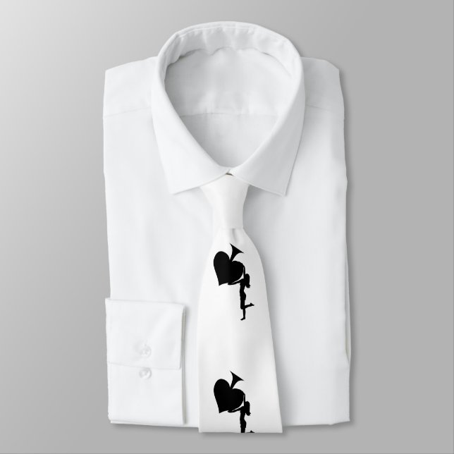 Queen of Spades Holding Black Ace Thunder_Cove Tie (Tied)