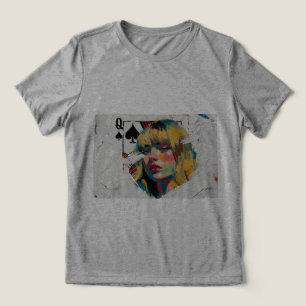 Queen of Spades Oil Painting Tri-Blend Shirt