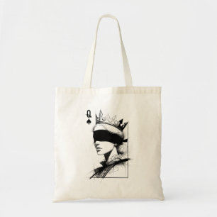 Queen of Spades (Style 1) Fine Art Drawing Tote Bag