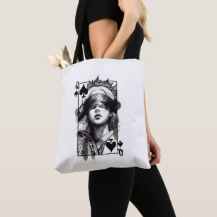 Queen of Spades (Style 5) Fine Art Drawing Tote Bag