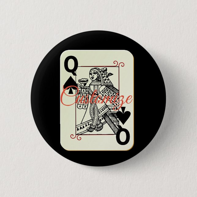 Queen of Spades symbol Thunder_Cove 2 Inch Round Button (Front)
