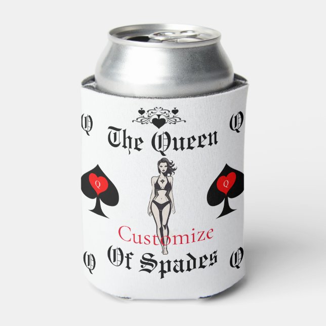 Queen of Spades Tarot Card Thunder_Cove Can Cooler (Can Front)