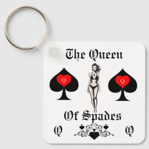 Queen of Spades Tarot Card Thunder_Cove Keychain