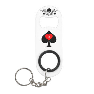 Queen of Spades Tarot Card Thunder_Cove Keychain Bottle Opener