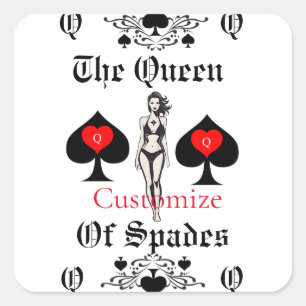 Queen of Spades Tarot Card Thunder_Cove Square Sticker