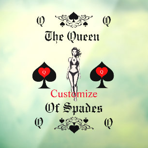 Queen of Spades Tarot Card Thunder_Cove Window Cling