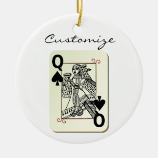 Queen of Spades Thunder_Cove Ceramic Ornament