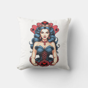 Queen of Spades Thunder_Cove Throw Pillow
