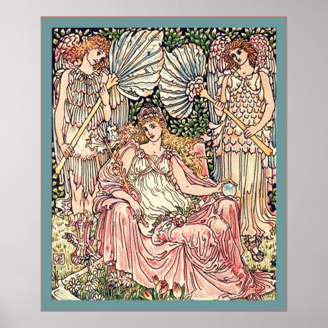 Queen of Summer ~ Vintage Art Nouveau Print (Front)