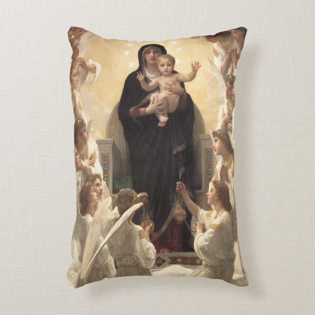 Queen of the Angels Regina Angelorum by Bouguereau Accent Pillow (Front(Vertical))