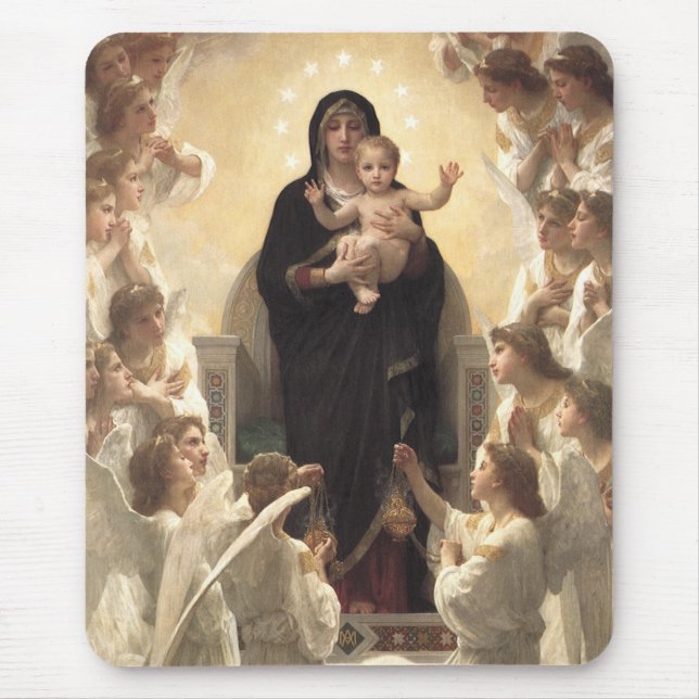Queen of the Angels Regina Angelorum by Bouguereau Mouse Pad (Front)