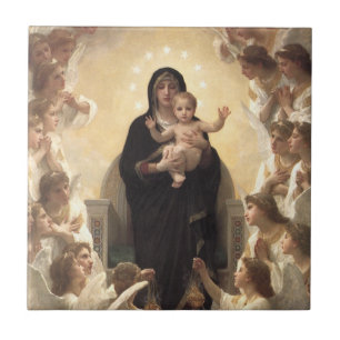 Queen of the Angels Regina Angelorum by Bouguereau Tile