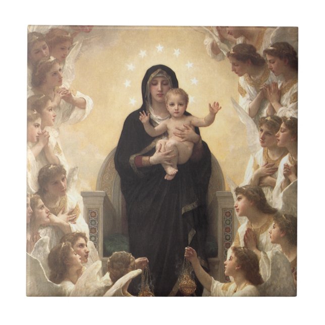Queen of the Angels Regina Angelorum by Bouguereau Tile (Front)
