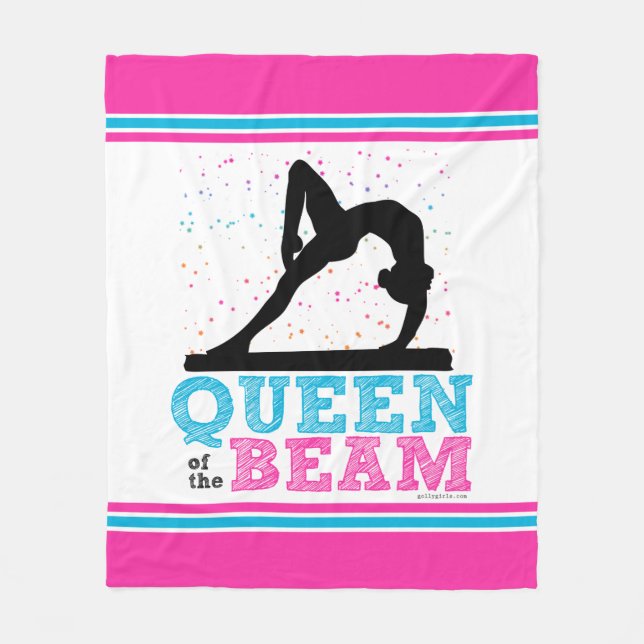 Queen of the Beam Gymnastics by Golly Girls Fleece Blanket (Front)