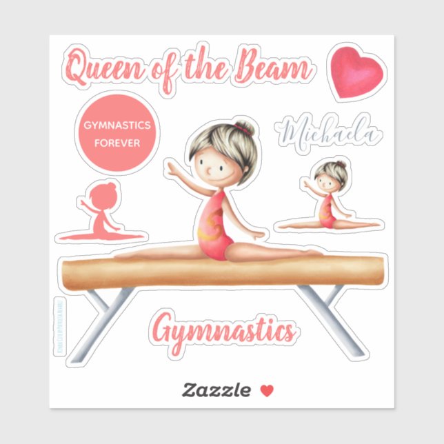 Queen of the Beam Gymnastics Girl Personalized (Sheet)