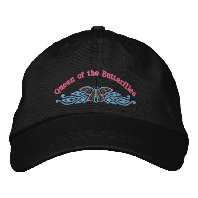 Queen of the Butterflies Embroidered Cap (Front)