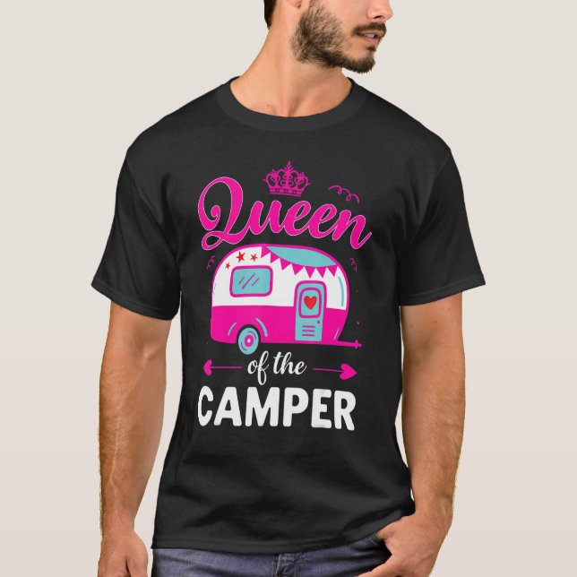 Queen Of The Camper Camping Summer Vacation Youth  T-Shirt (Front)