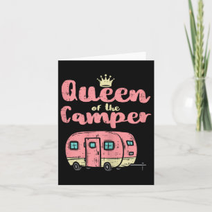 Queen Of The Camper Cute Camping Van Camp Trailer  Card