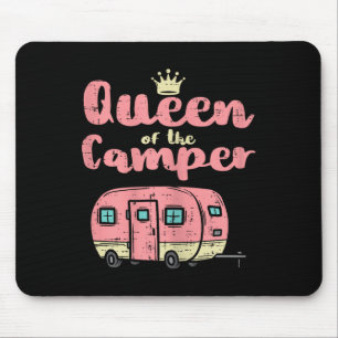 Queen Of The Camper Cute Camping Van Camp Trailer Mouse Pad