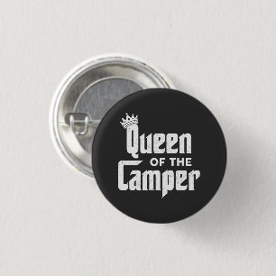 Queen Of The Camper Funny Camping Outdoor Women RV 1 Inch Round Button