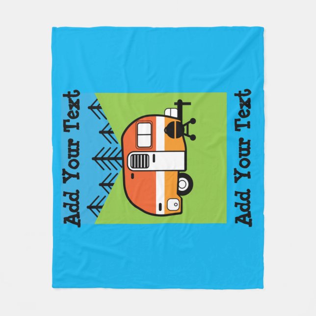 Queen of the Camper - Funny Camping RV Caravan Doo Fleece Blanket (Front)