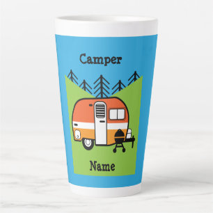 Queen of the Camper - Funny Camping RV Caravan Doo Latte Mug