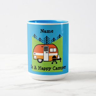 Queen of the Camper - Funny Camping RV Caravan Doo Two-Tone Coffee Mug